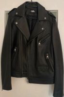 Schwarze Echtlederjacke Karl Lagerfeld Bikerlook - Neupreis 799 Hamburg Barmbek - Hamburg Barmbek-Süd  Vorschau