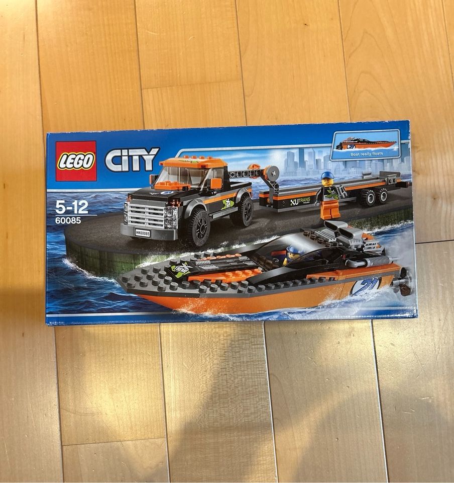 Lego City 60085 Allradfahrzeug Powerboot, in OVP, gebraucht in Seevetal
