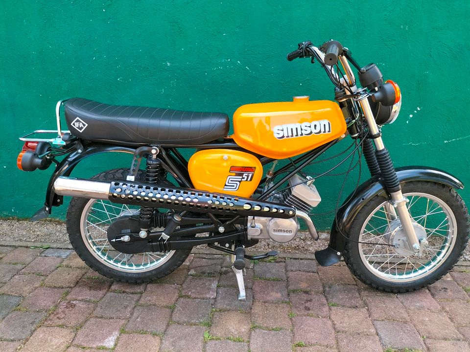 Simson S51 Enduro , Neuaufbau , Papiere , 12 Volt Vape Zündung in Nordhausen