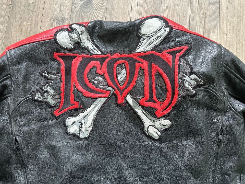 Icon Skull Lederjacke Gr L no Rokker Alpinestars Dainese in Mühldorf a.Inn