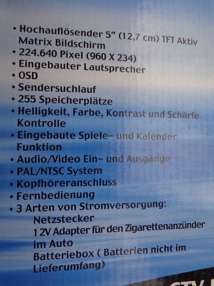 TFT Aktiv Matrix Bildschirm 5"   Mini Fernseher in Donaustauf