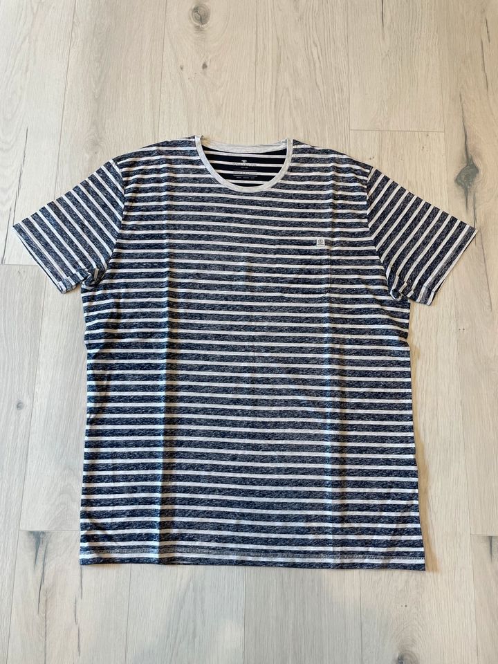 Tom Tailor Herren T-Shirt Größe XXL blau/grau gestreift in Hof (Saale)