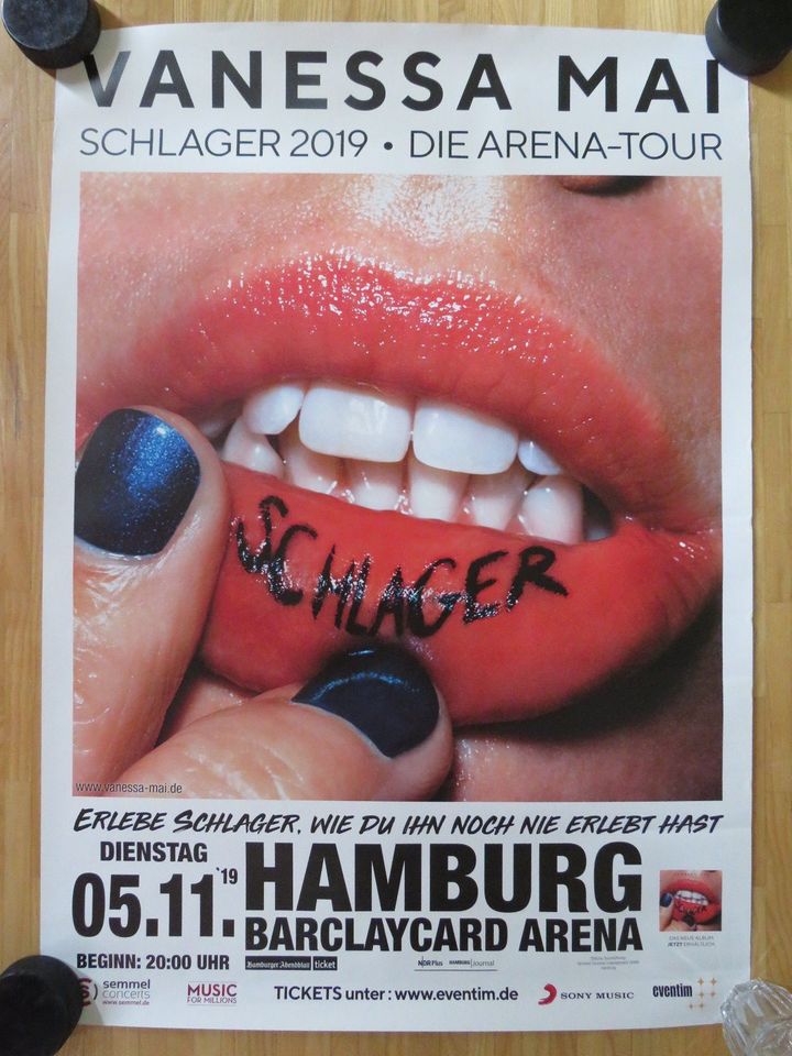 Vanessa Mai - Tourposter Tour Poster Schlager Hamburg 2019 DIN A1 in Gersdorf