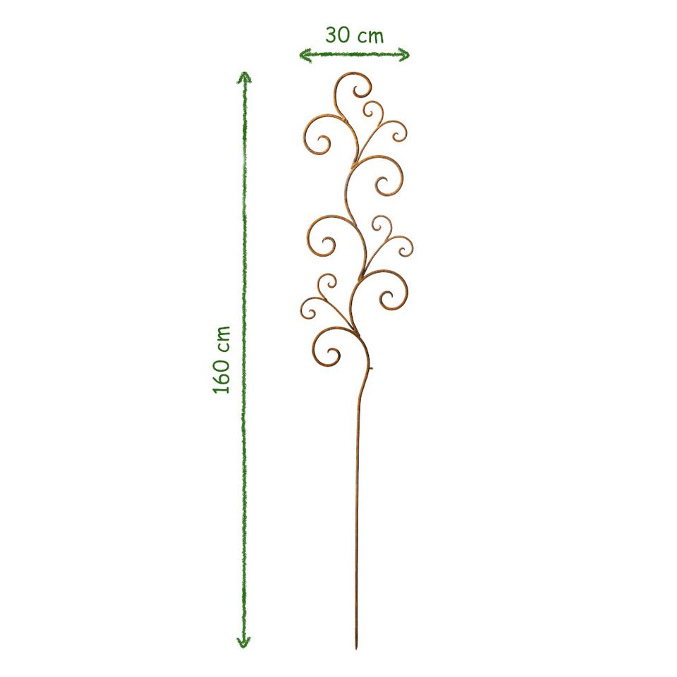 Rankhilfe "Floral" aus Metall mit Edelrost Höhe 160cm in Eime