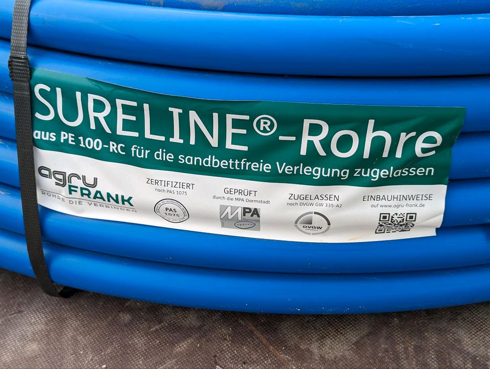 Trinkwasser PE Rohr 20 x 2,0 mm ➖ 100 m Rolle ➖ 1/2 Zoll ➖ PE-100 RC Druckrohr PN 16 bar DVGW Wasserleitung Wasserrohr Blau 1/2" Trinkwasserrohr Trinkwasserleitung Rohr Leitung SDR 11 in Leipzig