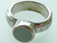 Emaille Ring, silberfarben, Innen Ø 17 mm, Emaille mint Ø 5 mm Nordrhein-Westfalen - Geldern Vorschau