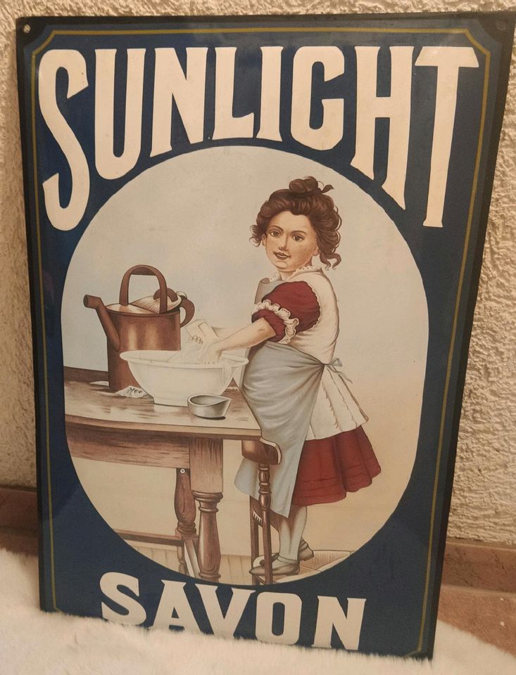 Sunlicht Savon Seife Emailschild 60 x 40 cm in Kupferzell