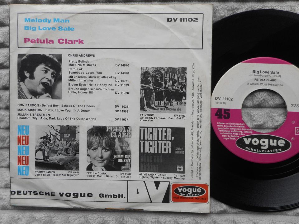 Petula Clark – Melody Man -Single Schallplatte in Neumünster