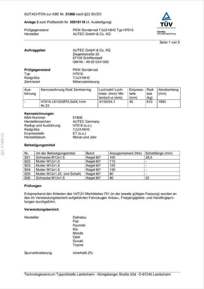 4x100 16 Zoll Alufelgen Alutec (Keine Bordsteinschäden!) in Ibbenbüren