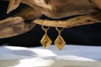 Kreolen Gold Ohrringe aus Silber 18 K vergoldet Rautenförmig Baden-Württemberg - Offenburg Vorschau
