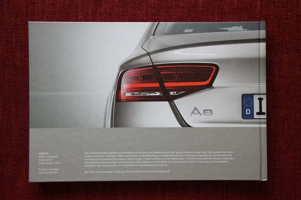 Katalog Audi A8 (Gültig ab April 2012) in Schleiden