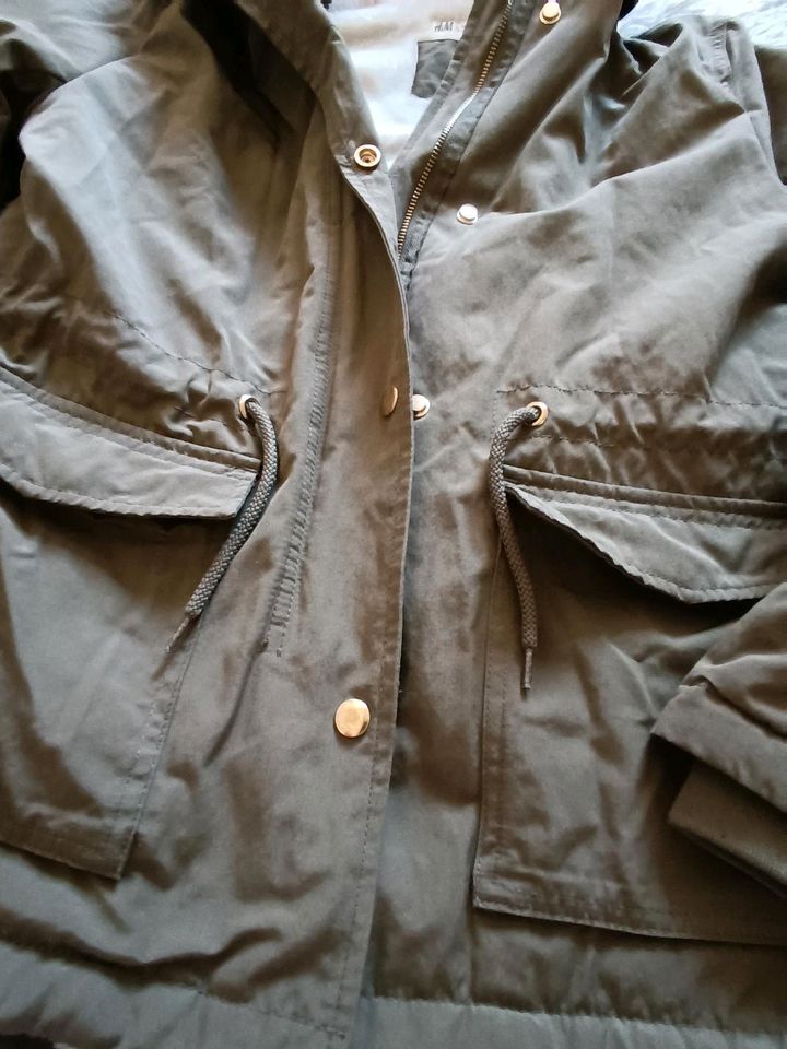 H&m Jacke Parka Khaki 152 158 in Eisenach