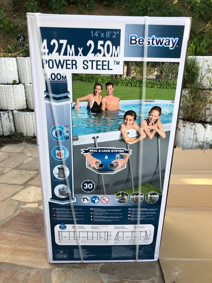 Bestway Stahlrahmenpool- Set Power Steel 427 x 250 x 100 oval in Bietigheim-Bissingen