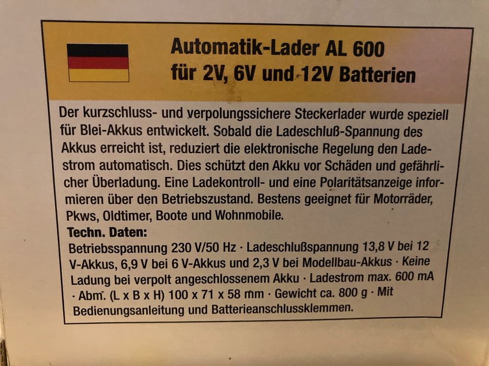 Automat.Batterieladegerät 2V,6V und 12V in Colditz