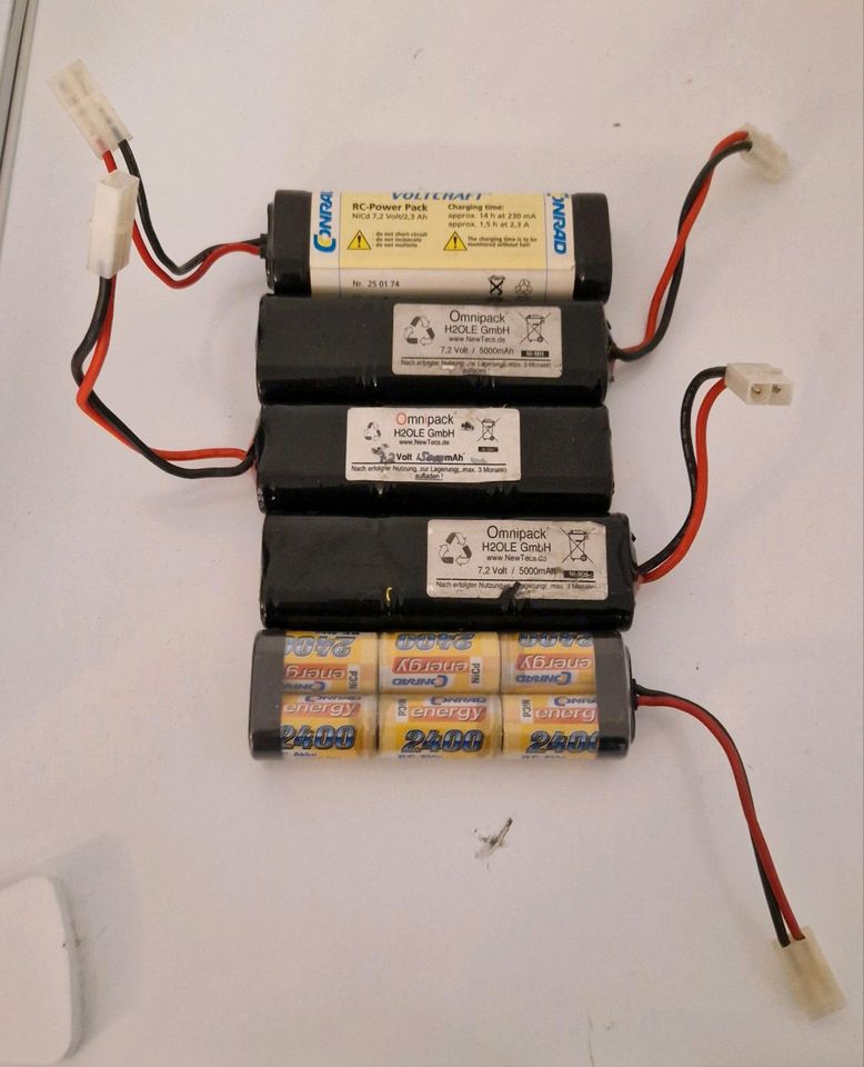 5x Akku Packs 7,2 volt für RC Autos oder modelbau in Nürnberg (Mittelfr)