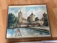 Alte Wasserkunst in Bautzen Aquarell Burg gerahmt W Jakob 83 Sachsen - Reichenbach (Vogtland) Vorschau