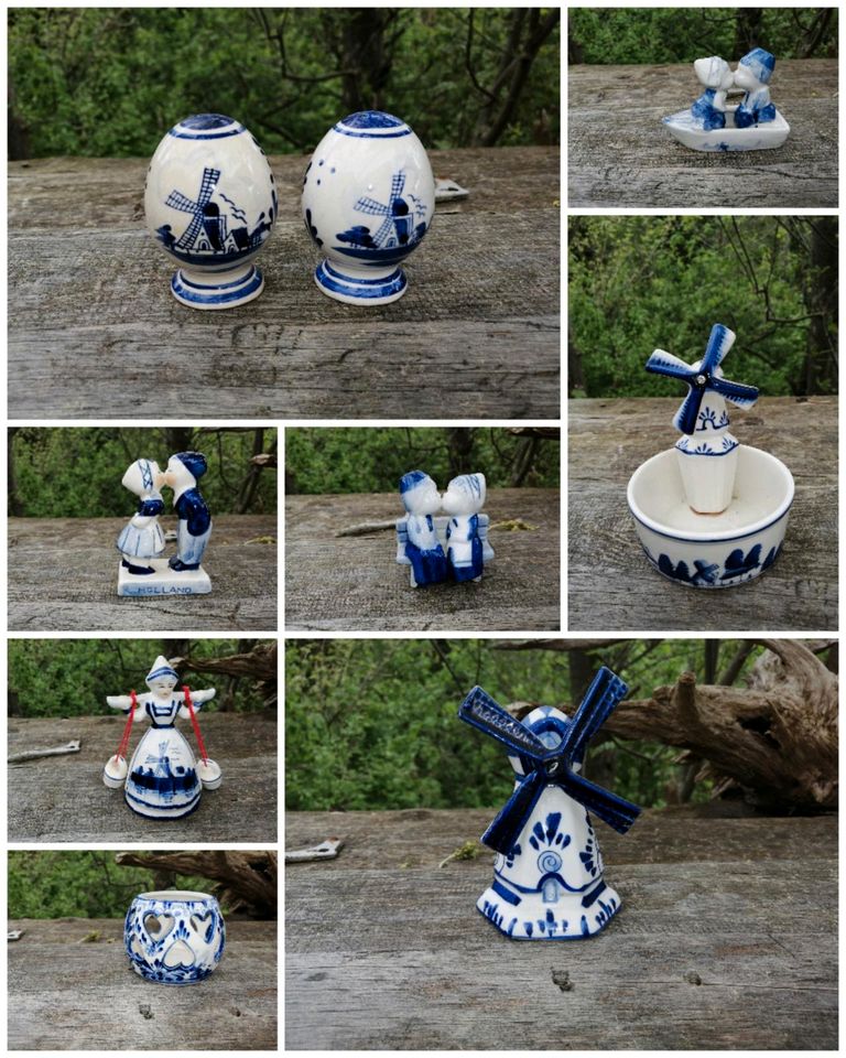 DELFT blau weiß WINDMÜHLEN KERAMIK PORZELLAN FIGUREN DEKO in Georgenthal