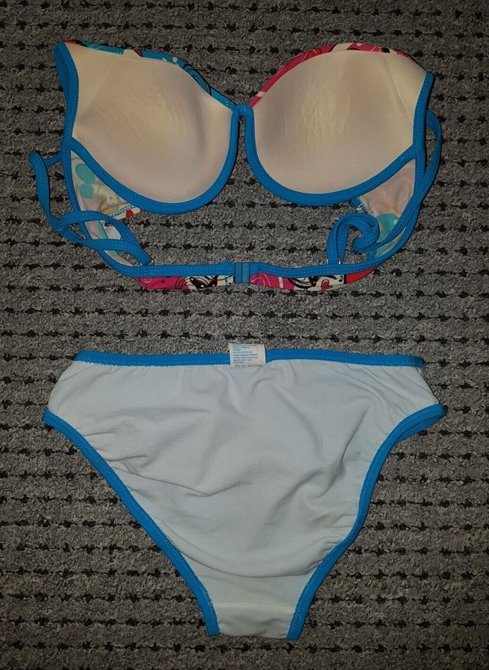 2-Tlg.Bikini -Set: Push- Up Bikini-Top Gr.80B / Slips Gr.36 Blau in Amberg