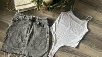 ❤️ Zara Body weiß neuw & Jeans Rock grau Gr S 36 Kkeid Niedersachsen - Wunstorf Vorschau