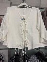 Damen Musselin Tunika Bluse mit schleifen 3/4 Ärmel s m l Hessen - Groß-Gerau Vorschau