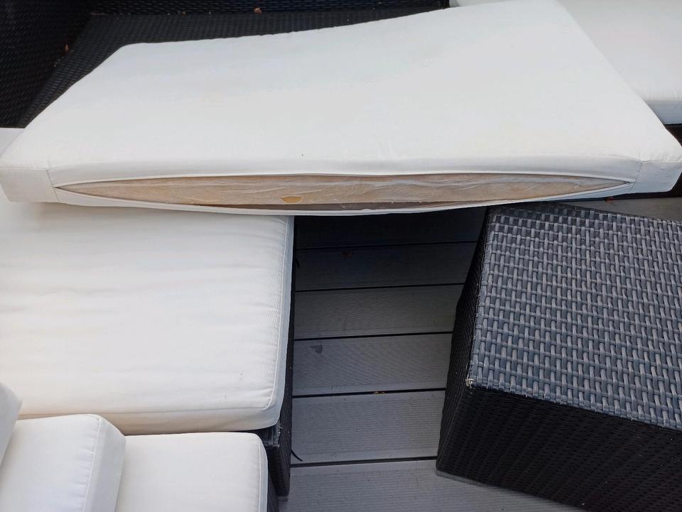 Anthrazit Polyrattan Luxus Gartenlounge XXL mit Gebrauchsspuren in Burgwedel