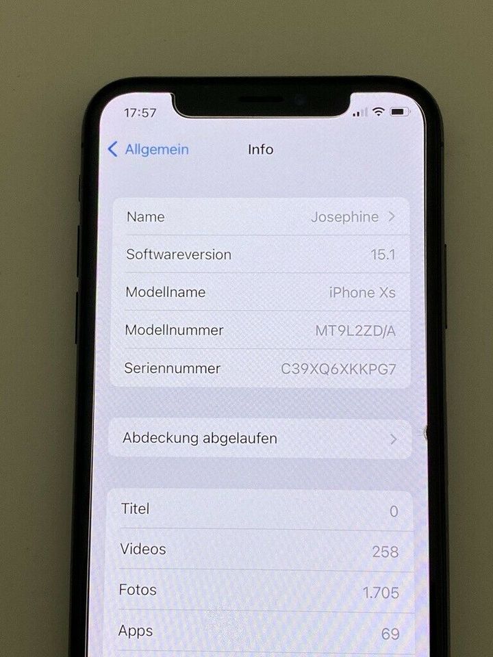 iPhone XS 512 GB, Space Grau, neues Frontdisplay in Wustermark