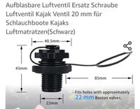 Ventil für Belly Boot, Kajak, Schlauchboot Schleswig-Holstein - Silberstedt Vorschau