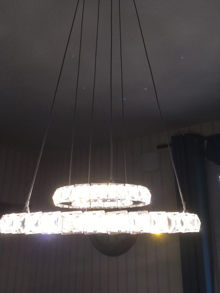 Deckenlampe LED Pendelleuchte 40cm verstellbar Kristall Spiegel in Lengenfeld Vogtland