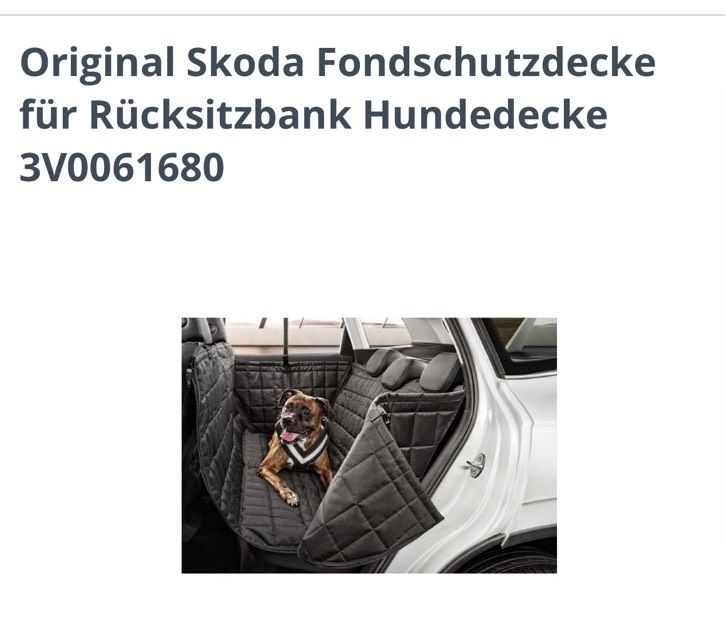 Skoda, Hundedecke, Decke, 3V0 061 680 in Neustadt b.Coburg