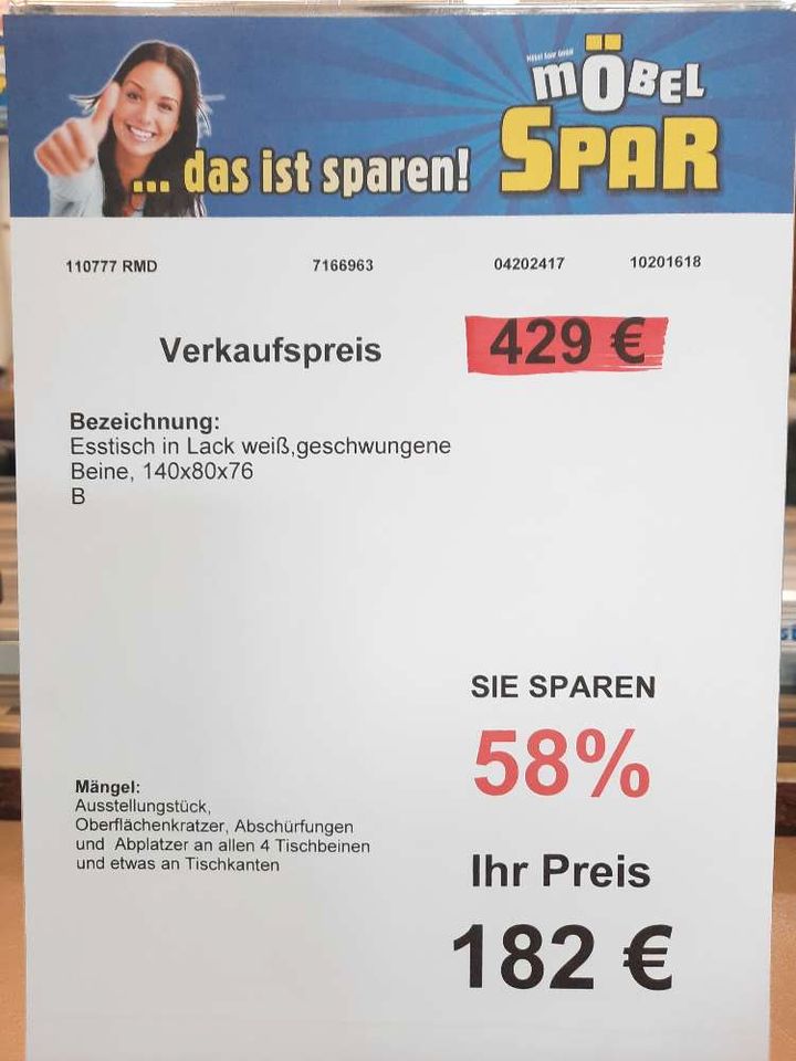 Tische, Esstisch weiß,statt 429€ in Leipzig