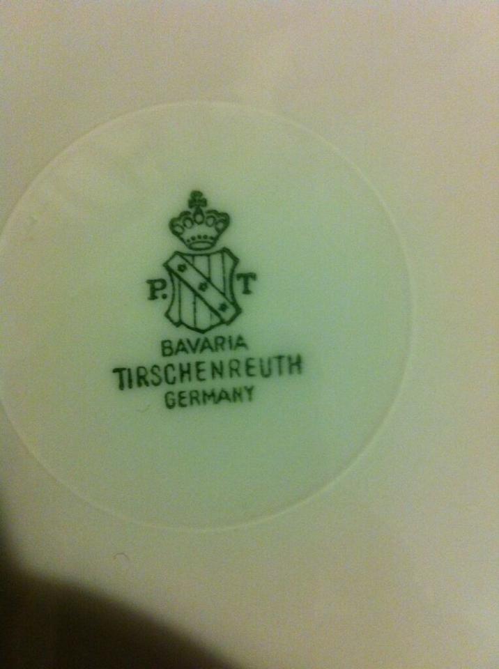 Teller Porzellan Tirschenreuth alt, zartes Heidekraut Motiv in Perkam