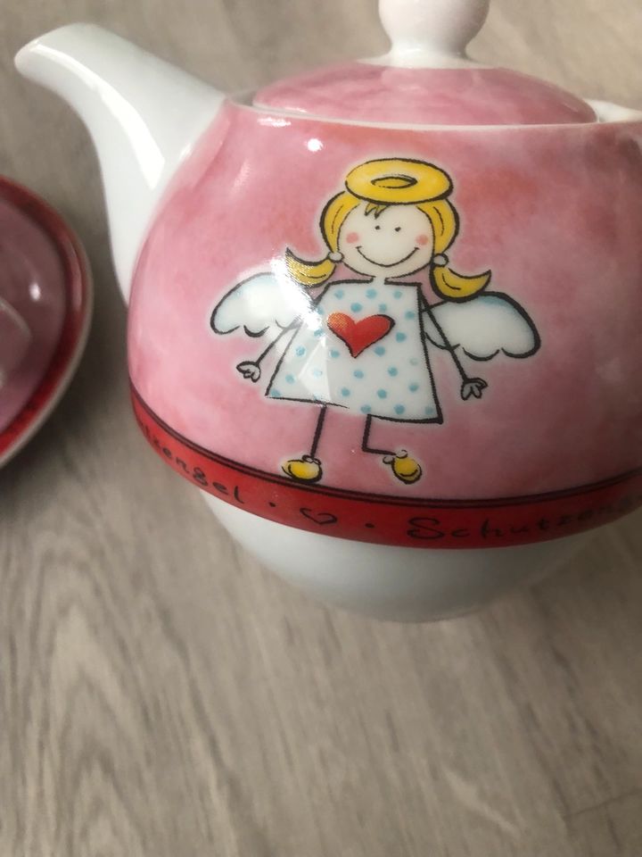 Schutzengel Teller Tasse Kanne Set in Dorsten