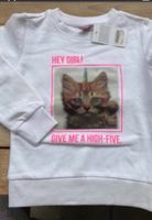 Neuer Mädchen Pullover Sweatshirt weiß mit Katze, Gr. 110 116 Bayern - Gröbenzell Vorschau