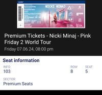 1x Nicki Minaj Tickets für Berlin München - Berg-am-Laim Vorschau
