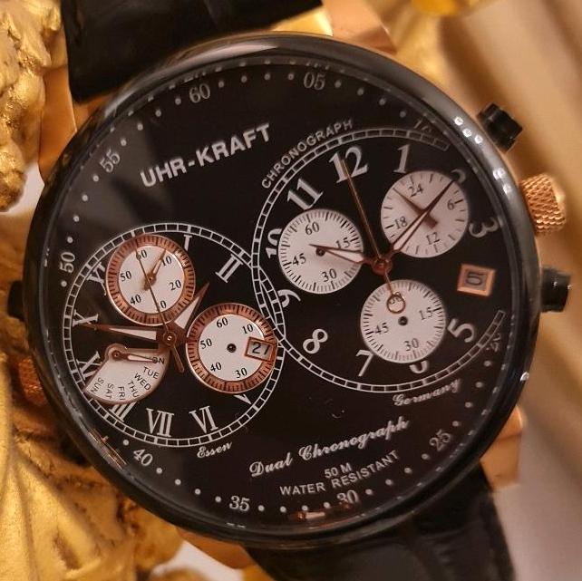 uhr Kraft Essen XXL Uhr rosegold  armbanduhr chronograph defekt in Westhausen