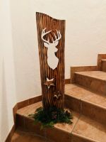 Holzschild mit Hirschmotiv & LED Beleuchtung, Weihnachten Bayern - Oberding Vorschau