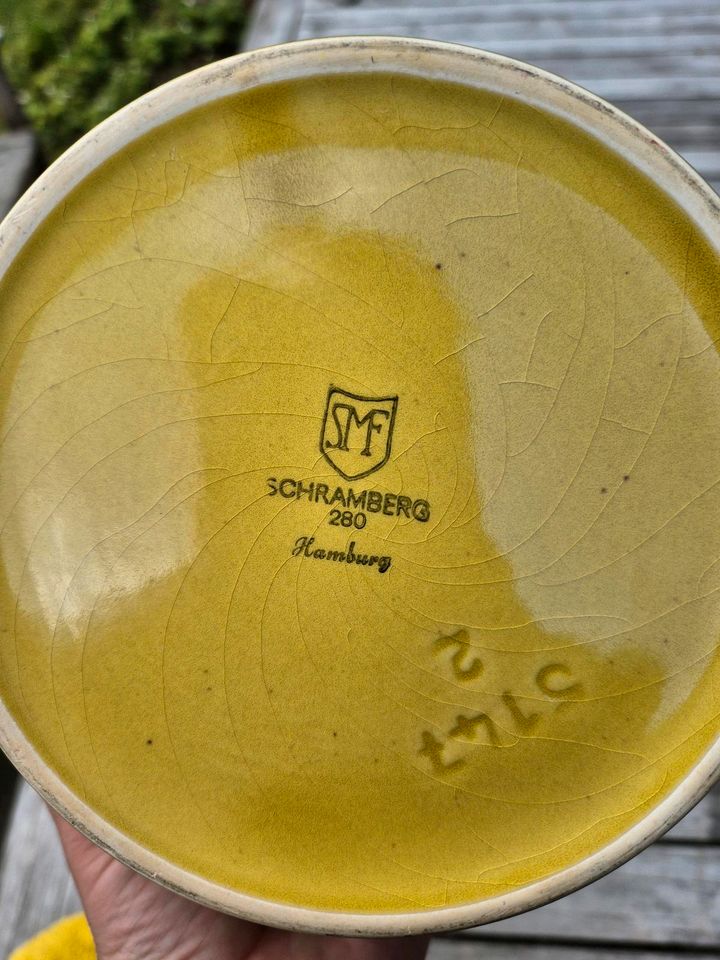 SCHRAMBERG Hamburg 4er Set Keramikschüsseln gelb braun retro 70er in Groß Kummerfeld