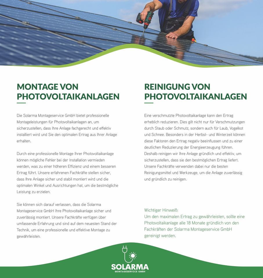 PV Photovoltaik Solar Dachmontage DC Montage in Losheim am See