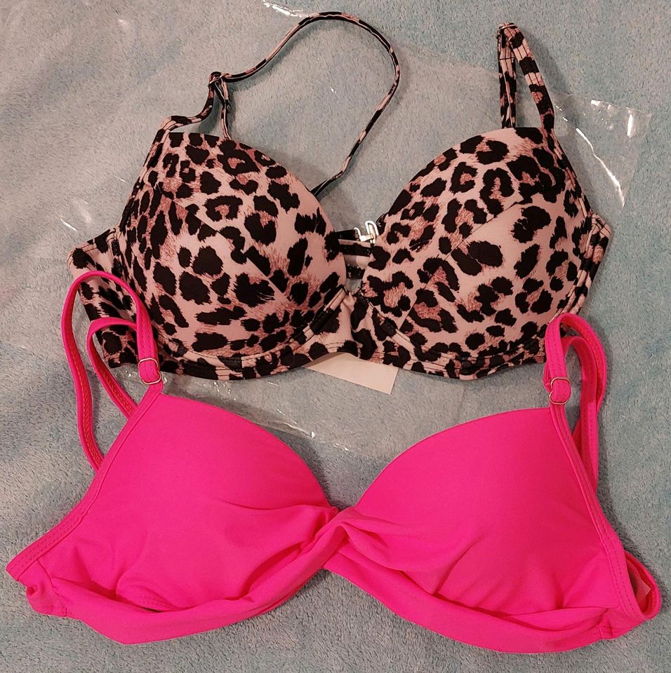 ZU VERKAUFEN NEU 2 X PUSH UP BIKINI OBERTEIL GR. S PINK BRAUN in Wendlingen am Neckar