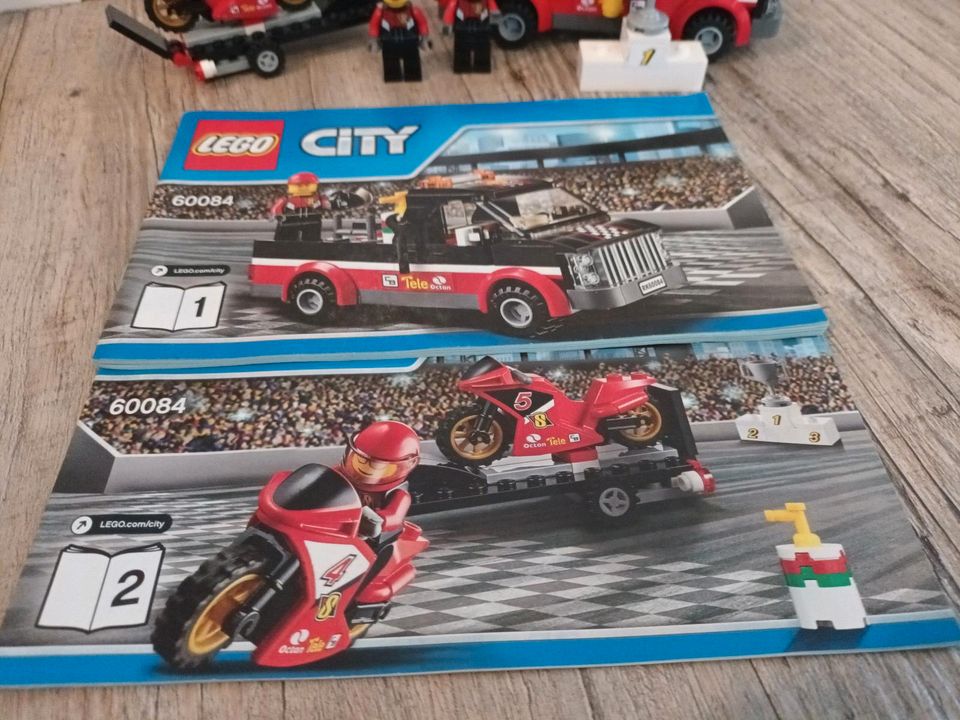 Lego City 60084 Set Rennmotorrad-Transporter Auto LKW Truck Wagen in Bad Karlshafen