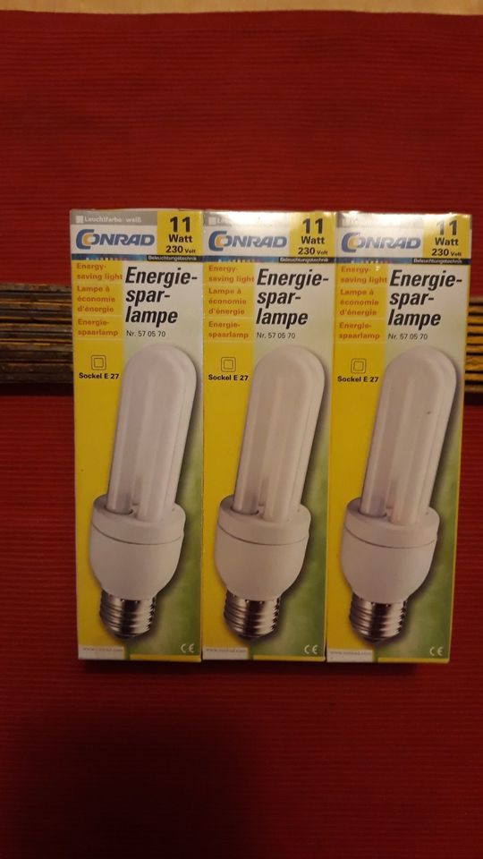 3er Set CONRAD Energiesparlampe Sockel E27 11W 230V OVP in Berlin