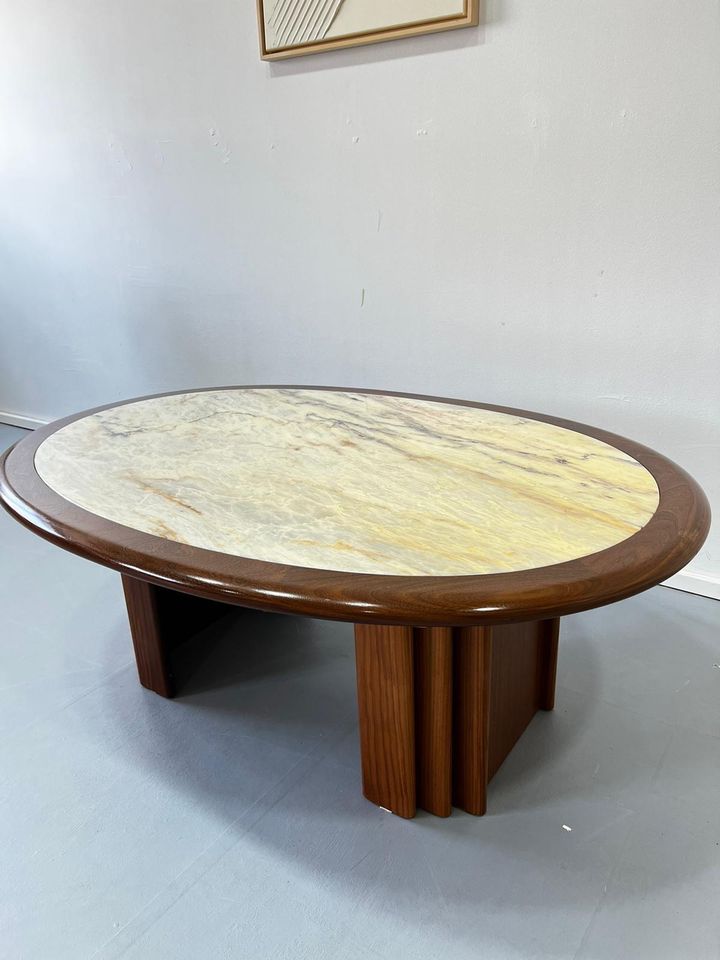 Teak Couchtisch Mid Century Sofa Tisch Marmor 60er Jahre 70er in Hamburg
