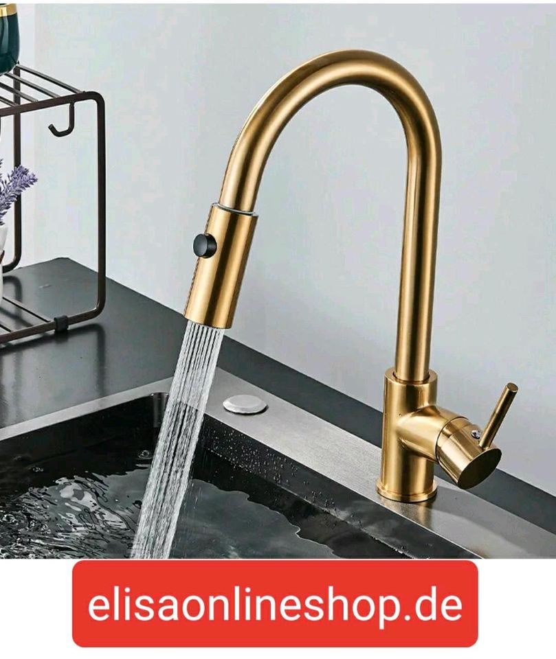 Küchenarmatur wasserhahn Gold Niederdruck Neu ✅ in Korschenbroich