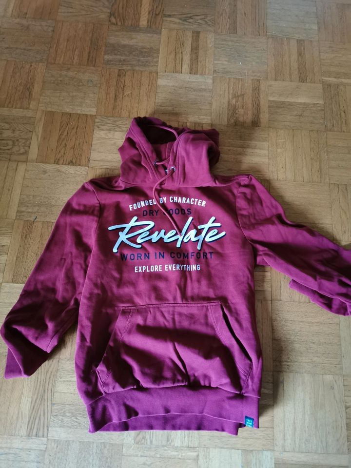 Sweatshirt in Weinrot, Hoodie mit Kapuze Unisex Größe S in Weissach im Tal