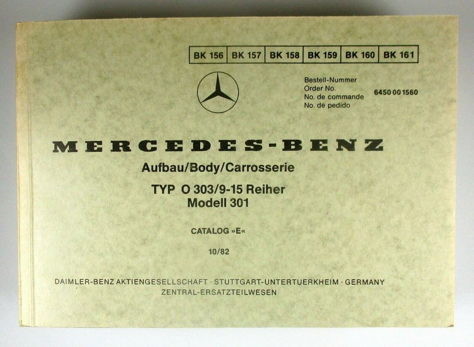 Original Mercedes - Benz Ersatzteilband Typ O 303/9-15 Reiher in Alfeld (Leine)