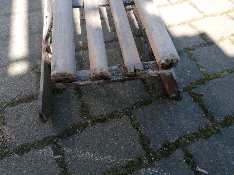 Lenkschlitten DDR Holzschlitten Zweierbob in Schlettau