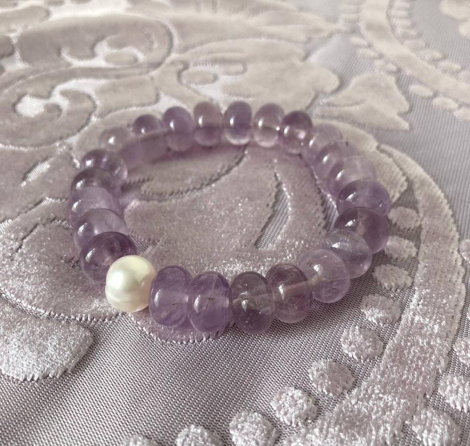 Amethystarmband Amethyst Armband flexyband SW Perle 11,5mm in Magdeburg