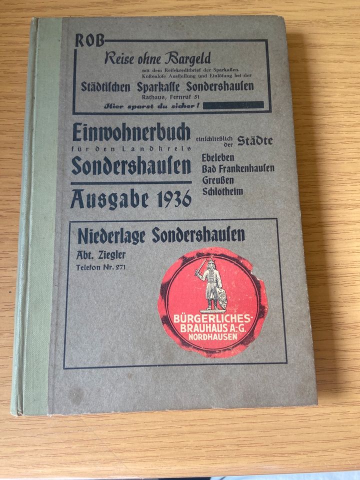 Einwohnerbuch Landkreis Sondershausen 1936 in Melle