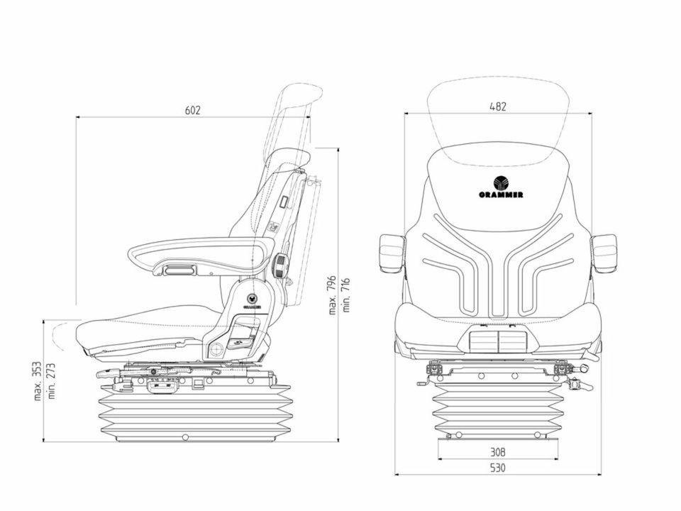 GRAMMER Traktorsitz MSG 95 A / 731 Maximo Comfort Plus 1288546 in Senden