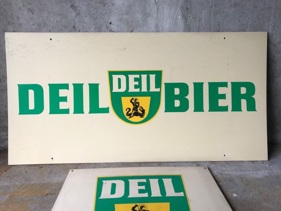 Deil Bier Reklameschild Schild Bier Brauerei Bräu Reklame Werbung in Illerkirchberg